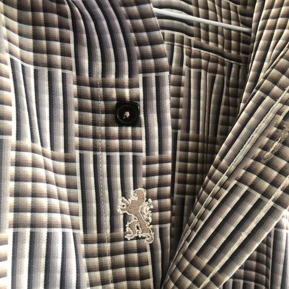 Bugatchi Men’s Dress Shirt  Pretty brown & black check/square pattern - Picture 3 of 9